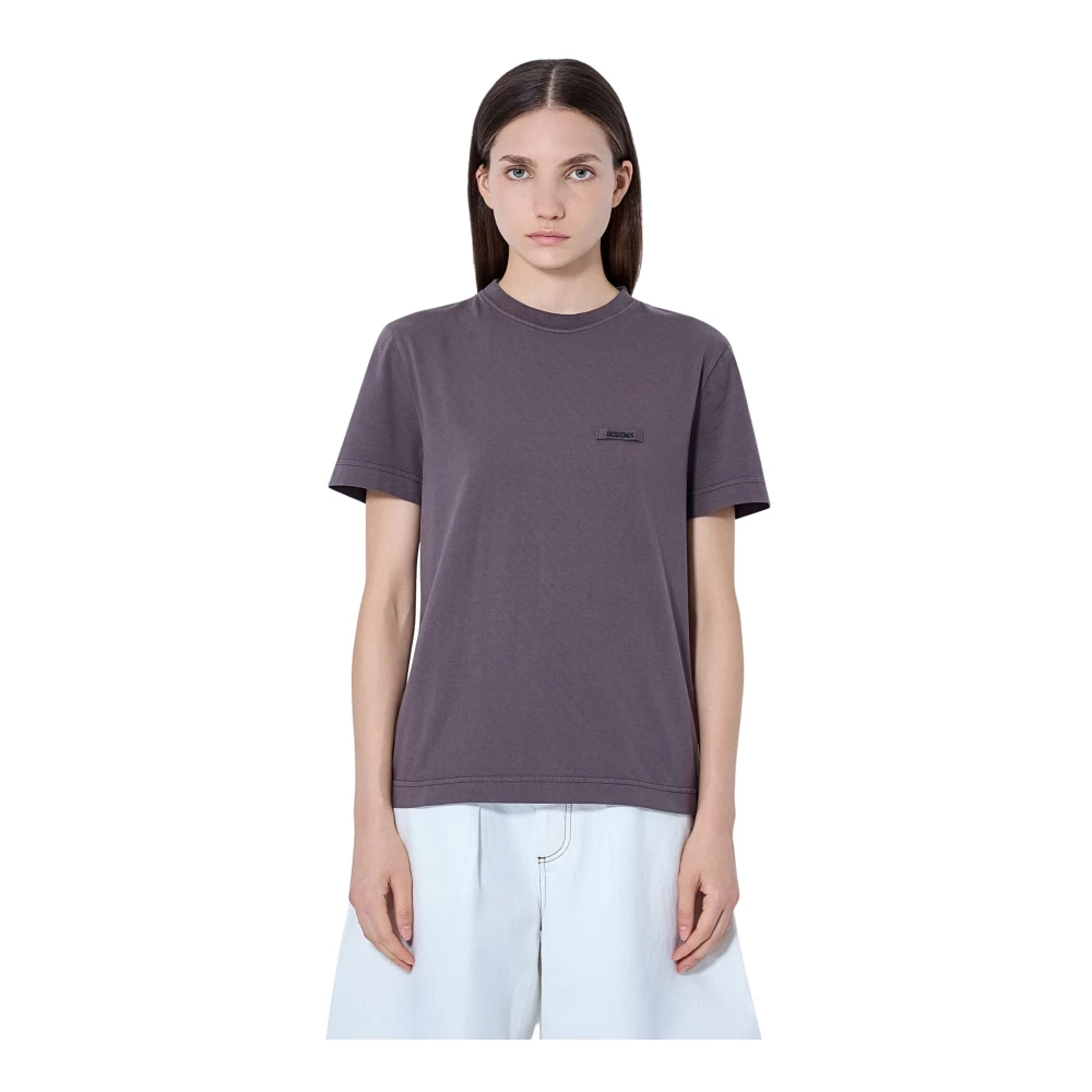 Jacquemus Donna Viola Gros Grain Crewneck T-Shirt - Woman T-Shirts M - Immagine 4