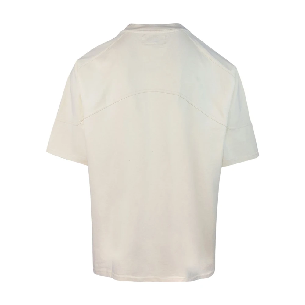 Untitled Artworks Stone Washed Logo T-shirt Wit Beige Heren