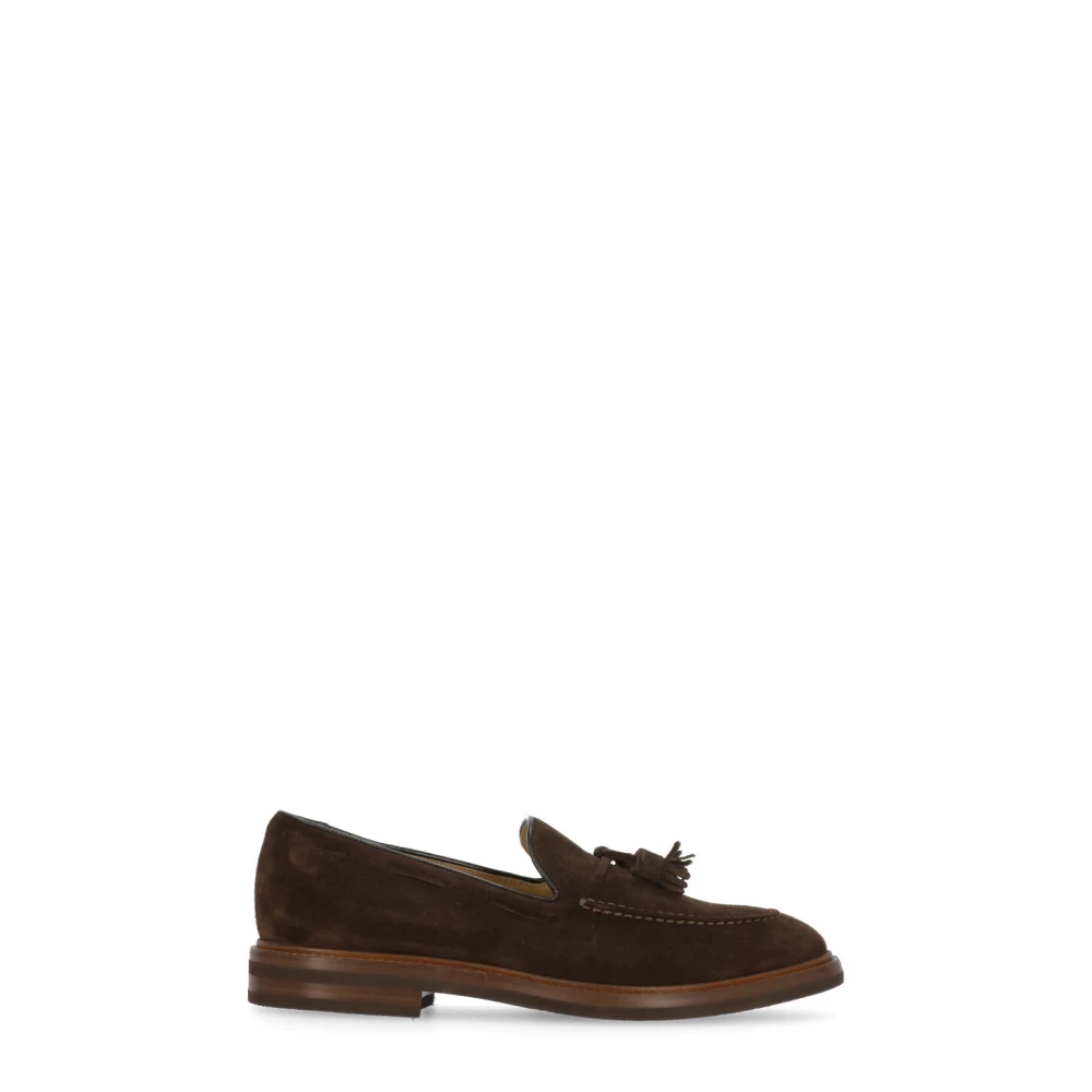 BRUNELLO CUCINELLI Bruine Suède Leren Loafers voor Heren Brown Heren