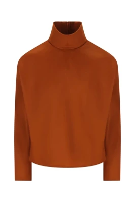 Turtleneck Silk-Blend Top