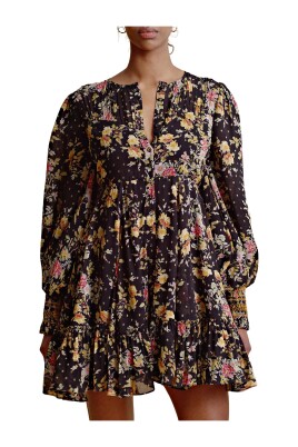 golden-georgette-mini-dress
