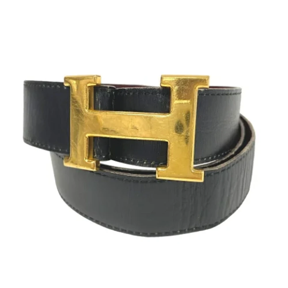 Hermès Vintage Pre-owned Leather belts Black Heren