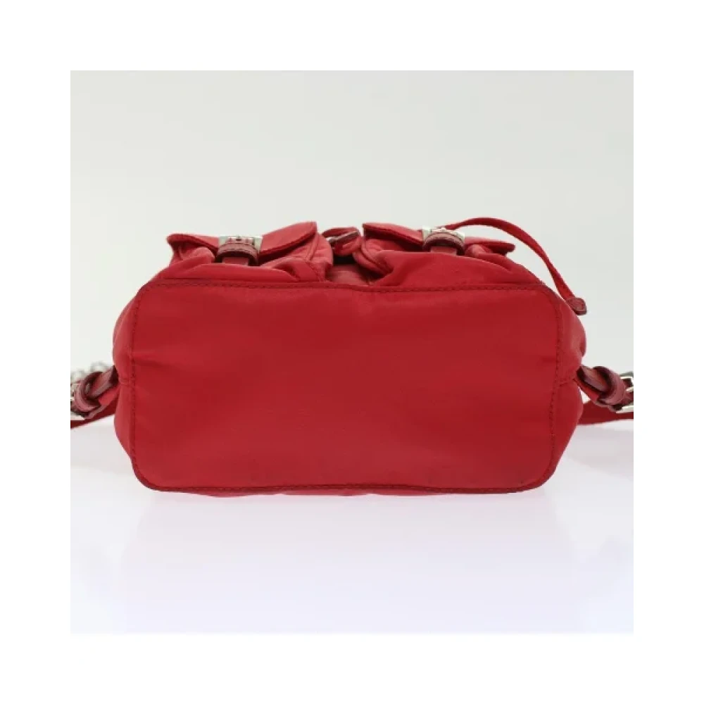 Prada Vintage Pre-owned Nylon backpacks Red Dames