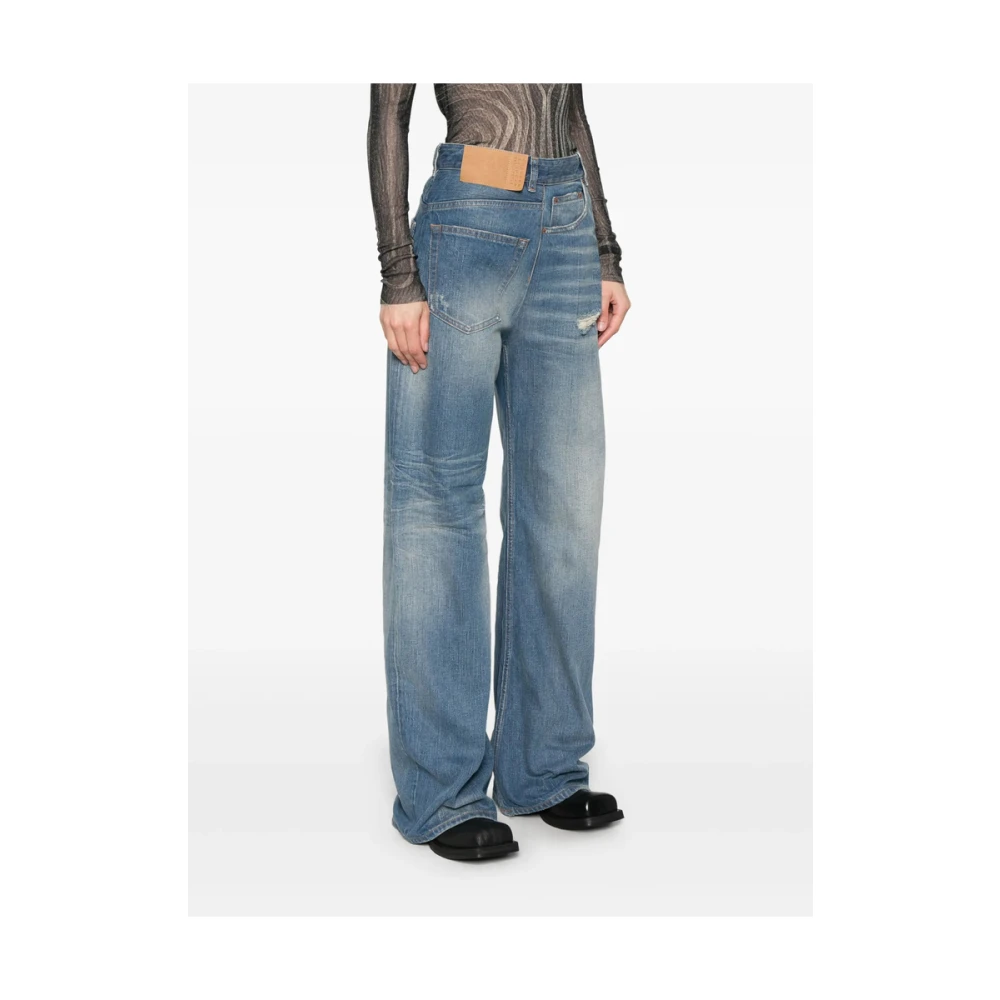 MM6 Maison Margiela Indigo Blauwe Jeans Met Zijknopen Blue Dames
