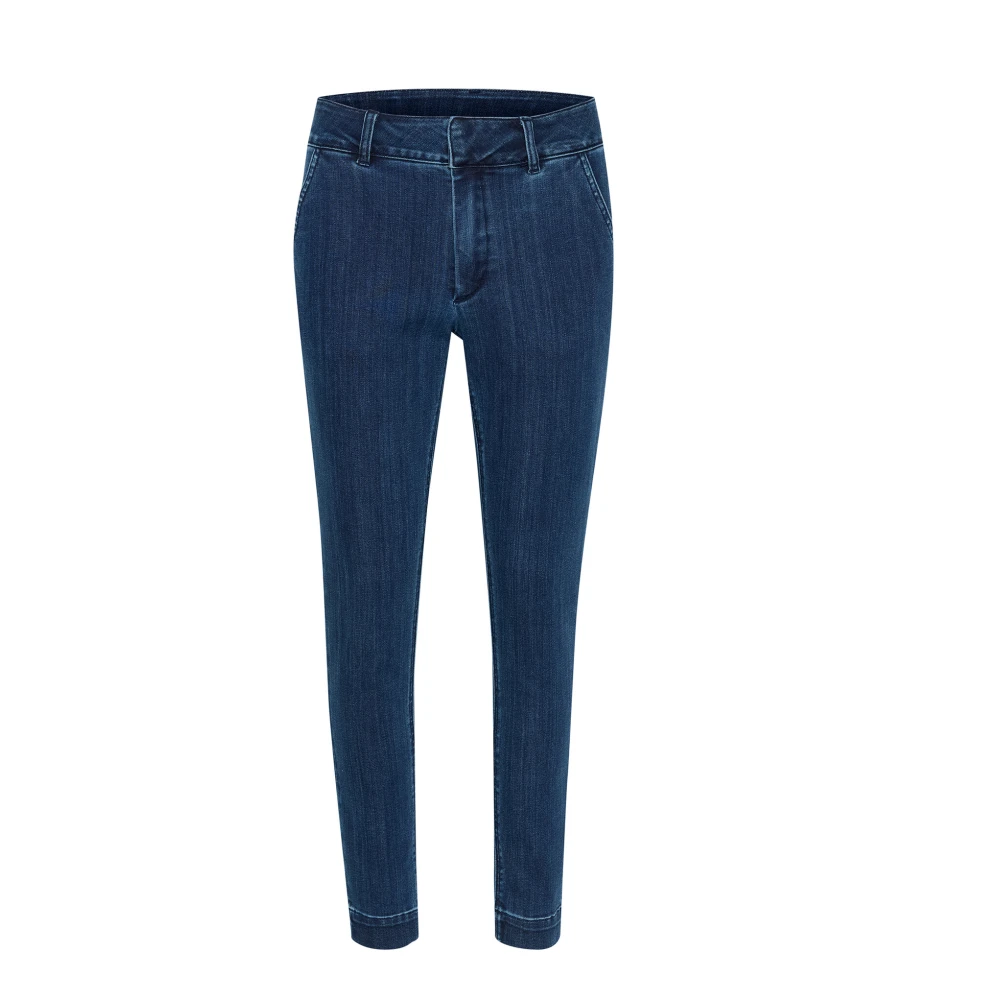 Kaffe Donkerblauwe Denim 7 8 Jeans Blue Dames