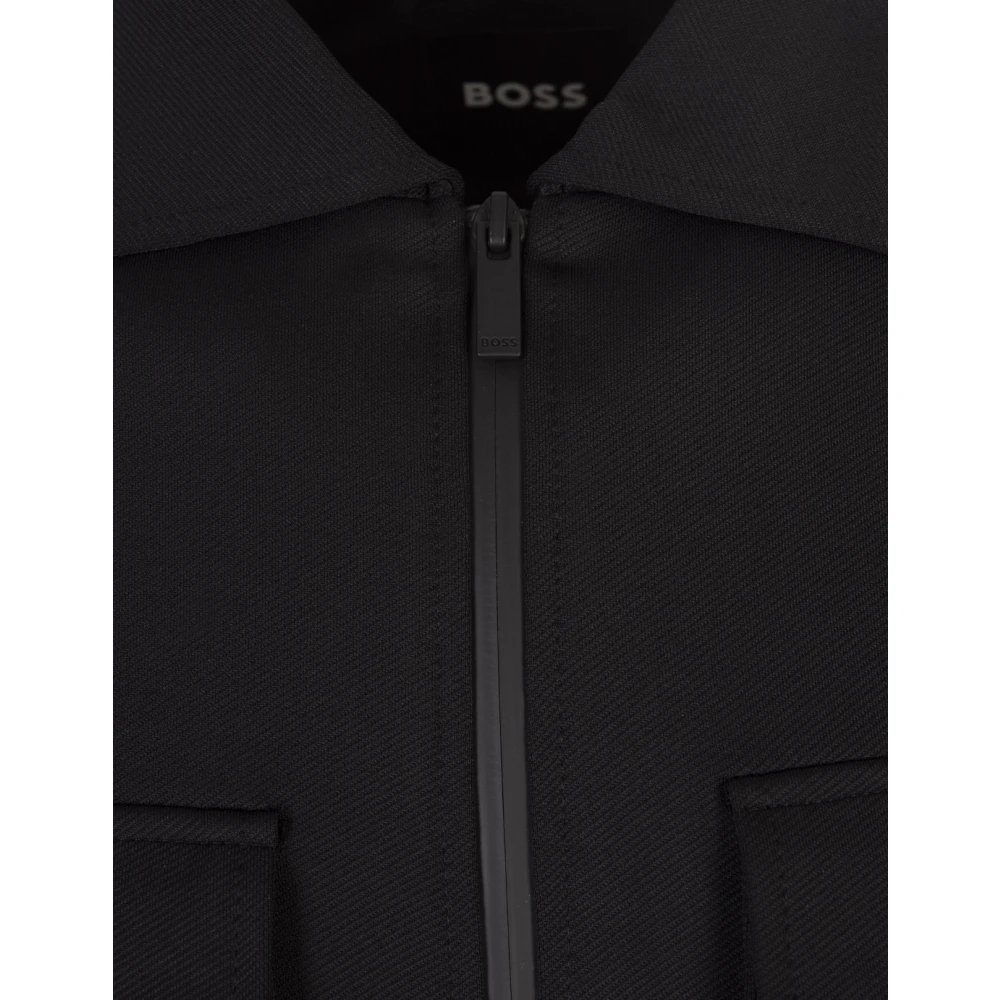 Hugo Boss Zwart Katoenmix Herenkleding Overshirt Black Heren