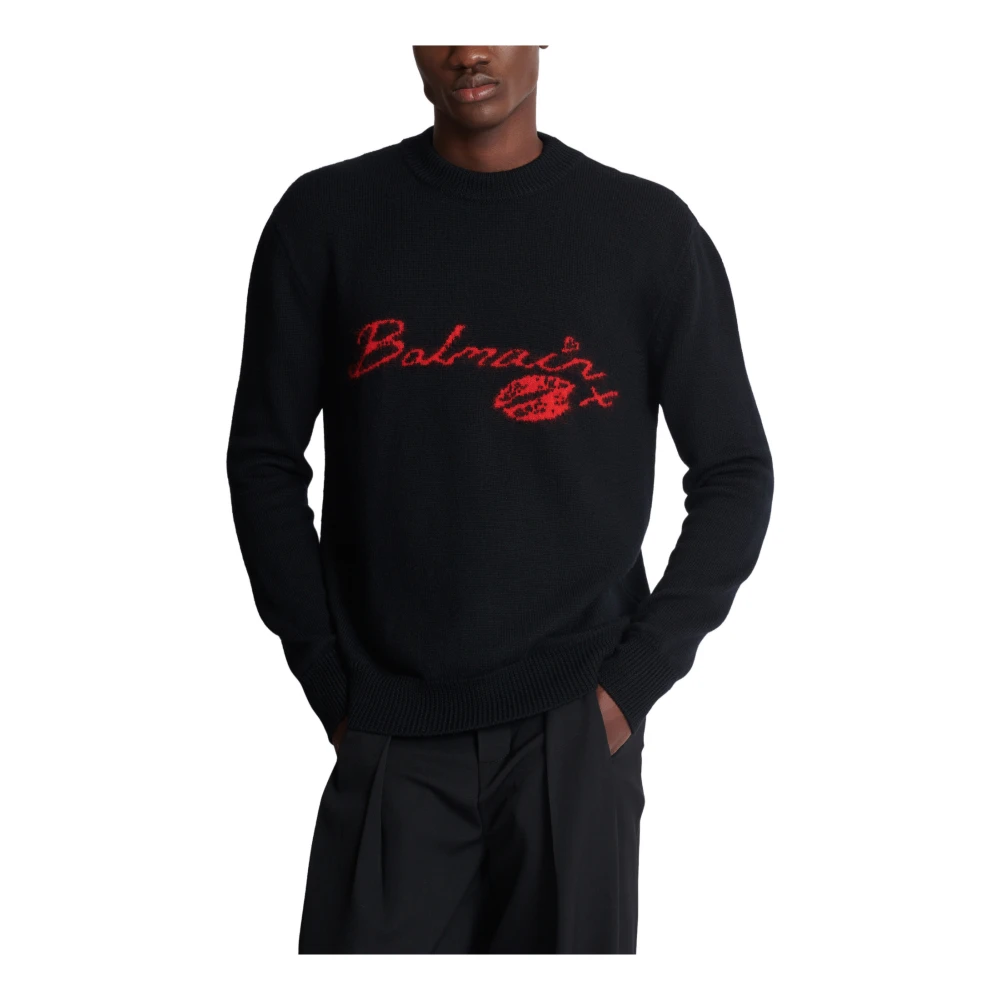 Balmain Wol Ki jumper Black Heren