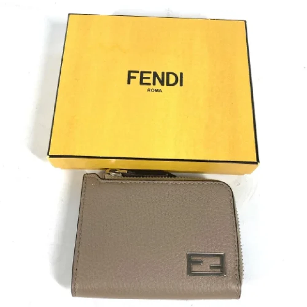 Fendi Vintage Pre-owned Leather wallets Beige Heren