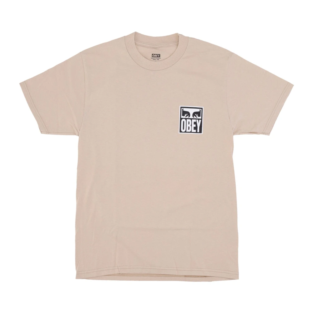 Obey Men's Beige Iconic Sand Crew Neck T-Shirt - T-Shirts - Xl - Tops