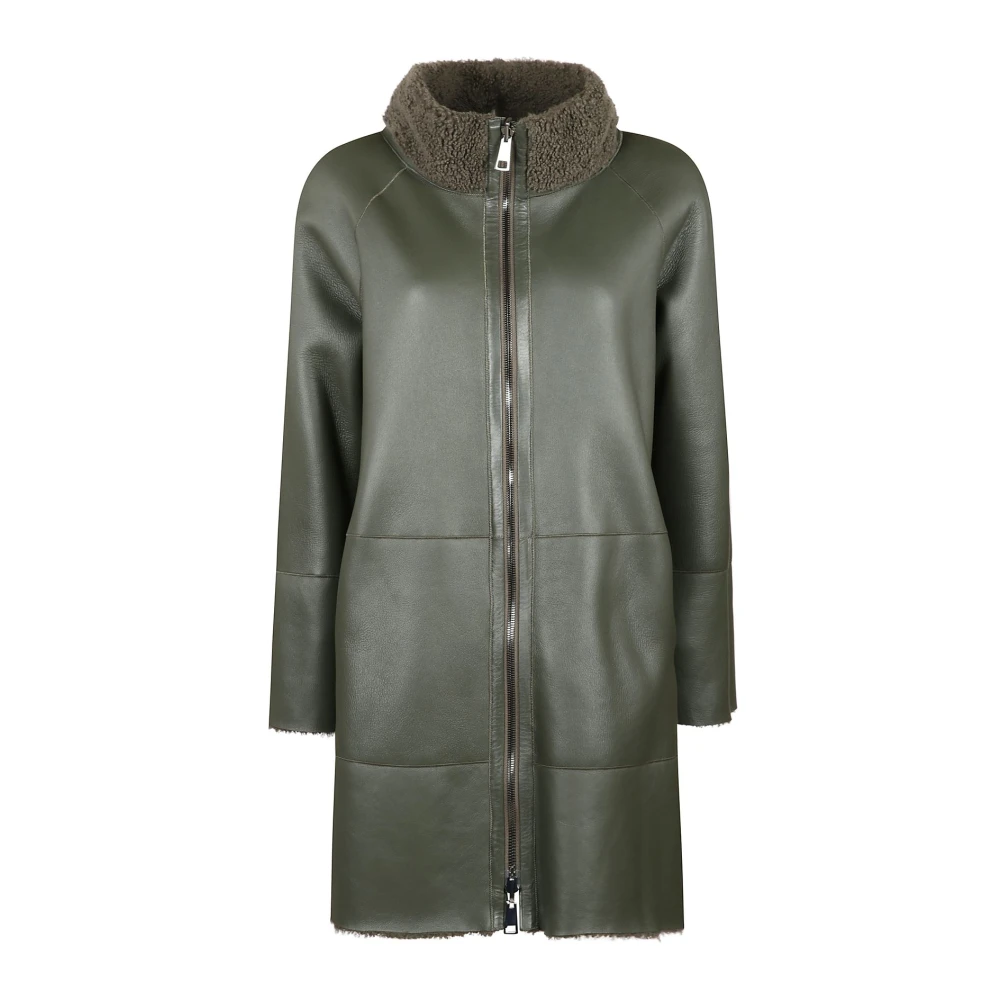 Suprema Shearling Coat Green Dames