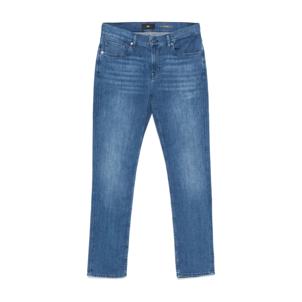 デニム・ジーパン 7 For All Mankind SS25 White denim jeans (7U660X10 LNI) 7 FOR ALL MANKIND Białe jeansy damskie THE MODERN STRAIGHT