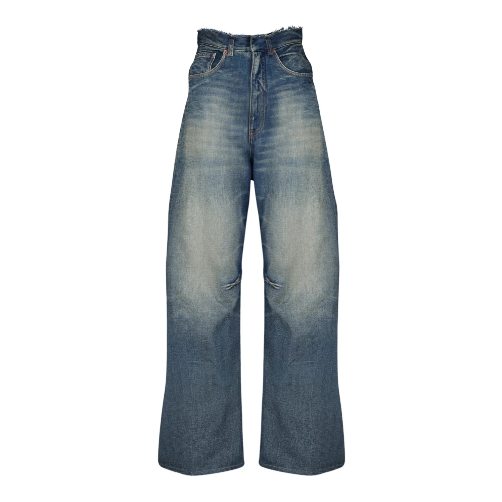 Mm6 Maison Margiela Women's Blue Wide Jeans - Wide Jeans - W27 - Jeans