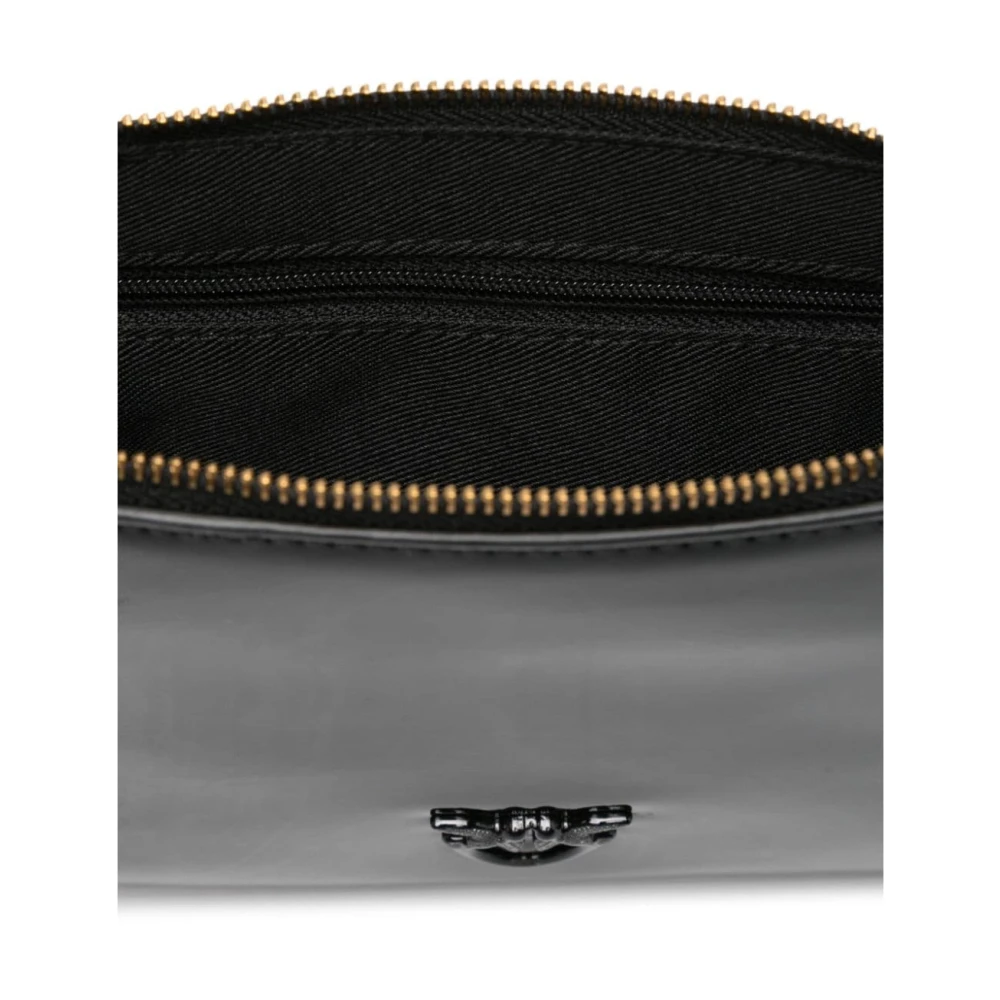 pinko Zwarte Patent Love Birds Schoudertas Black Dames