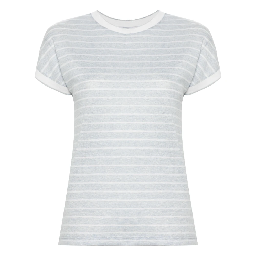 Eleventy Femme Bleu Tops, Taille: 46 Fr T-Shirt À Col Rond