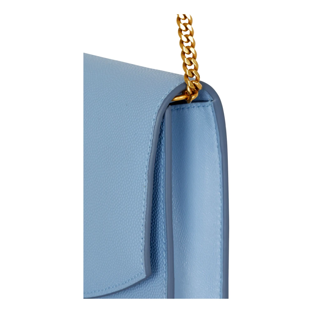 Balmain Emblème clutch van generfd kalfsleer Blue Dames