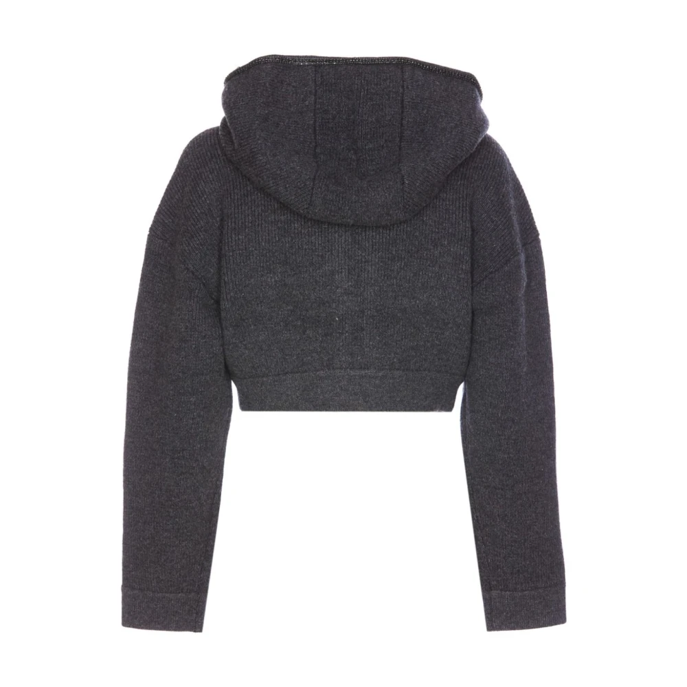 Self Portrait Grijze hoodie met ritssluiting Gray Dames
