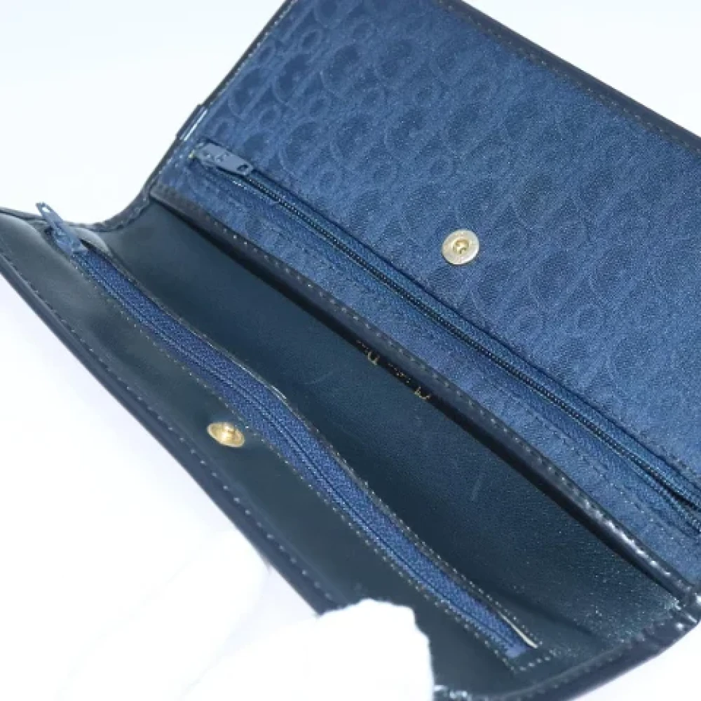 Dior Vintage Pre-owned Canvas clutches Blue Dames