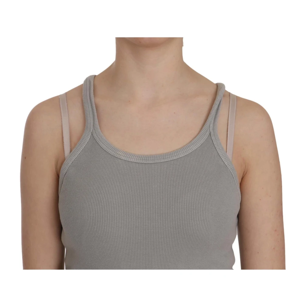 Pink Memories Grijze Mouwloze Spaghetti Strap Top Blouse Gray Dames