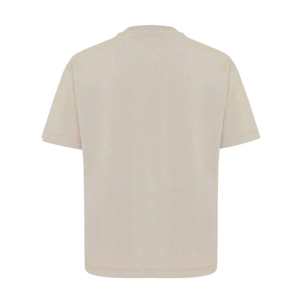 Genti Korte Mouw T-shirt J2025-1227 Beige Heren