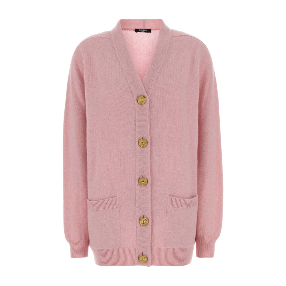 Balmain Women's Pink Cashmere And Wool Cardigan - Cardigans - 2XS - Knitwear
