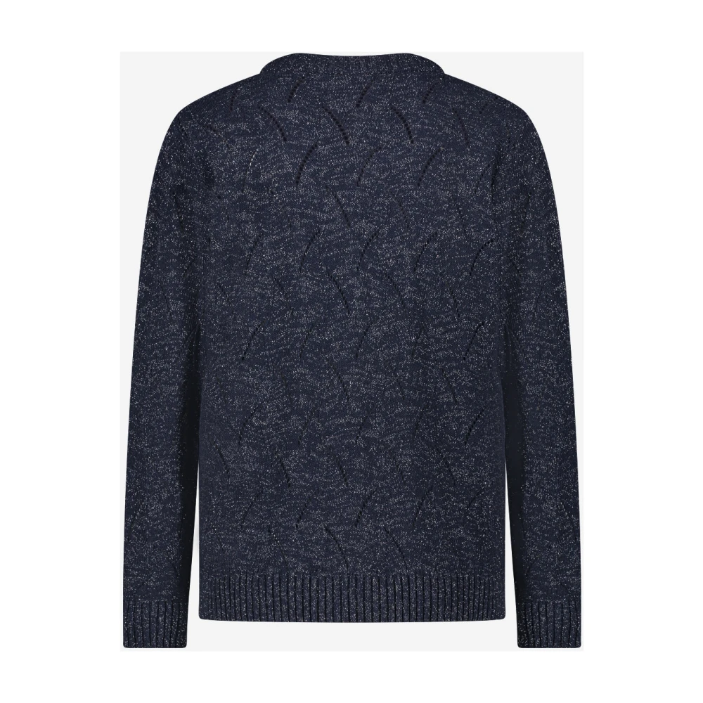 Jane Lushka Blauwe Pilates Vest met Fancy Breiwerk Blue Dames