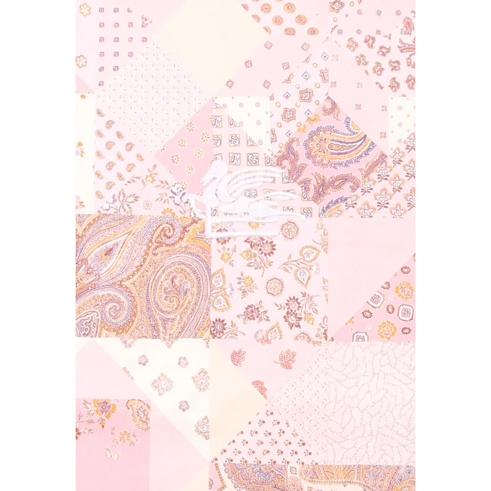 ETRO Paisley Patchwork Roze Deken met Pegasus Pink Unisex