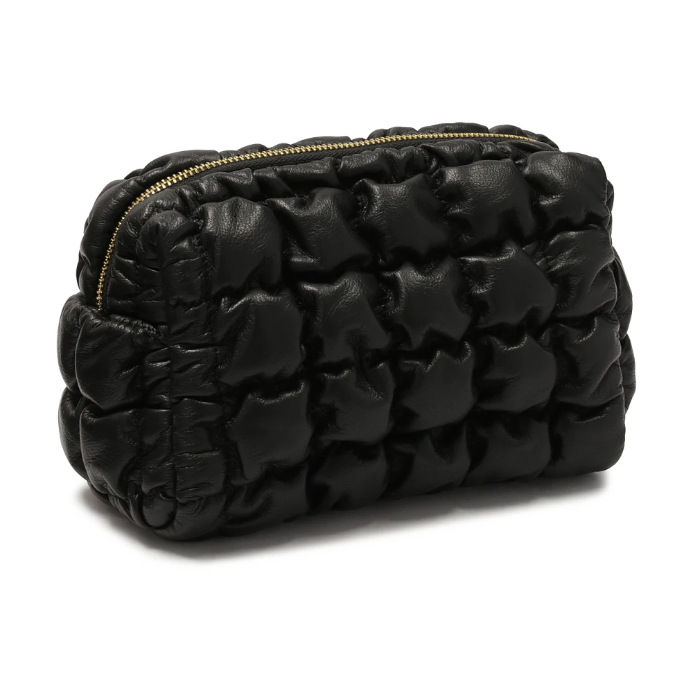 Kazar Luxe gewatteerde leren cosmetische tas Black Dames