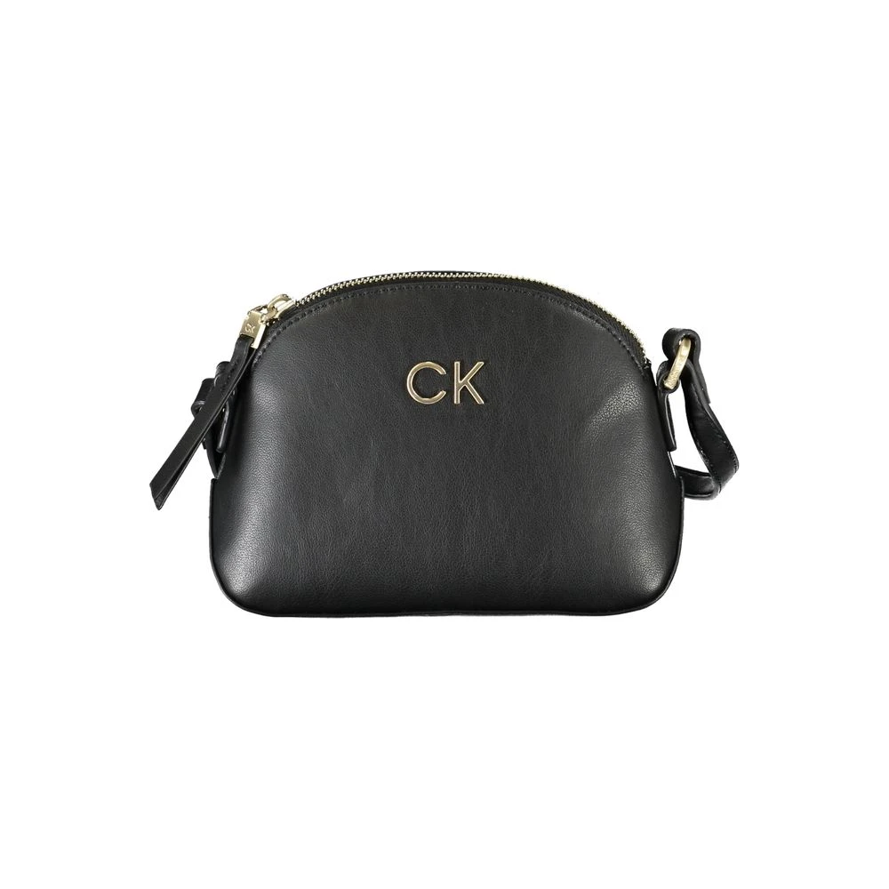 Calvin Klein Zwarte Polyester Schoudertas met Logo Black Dames
