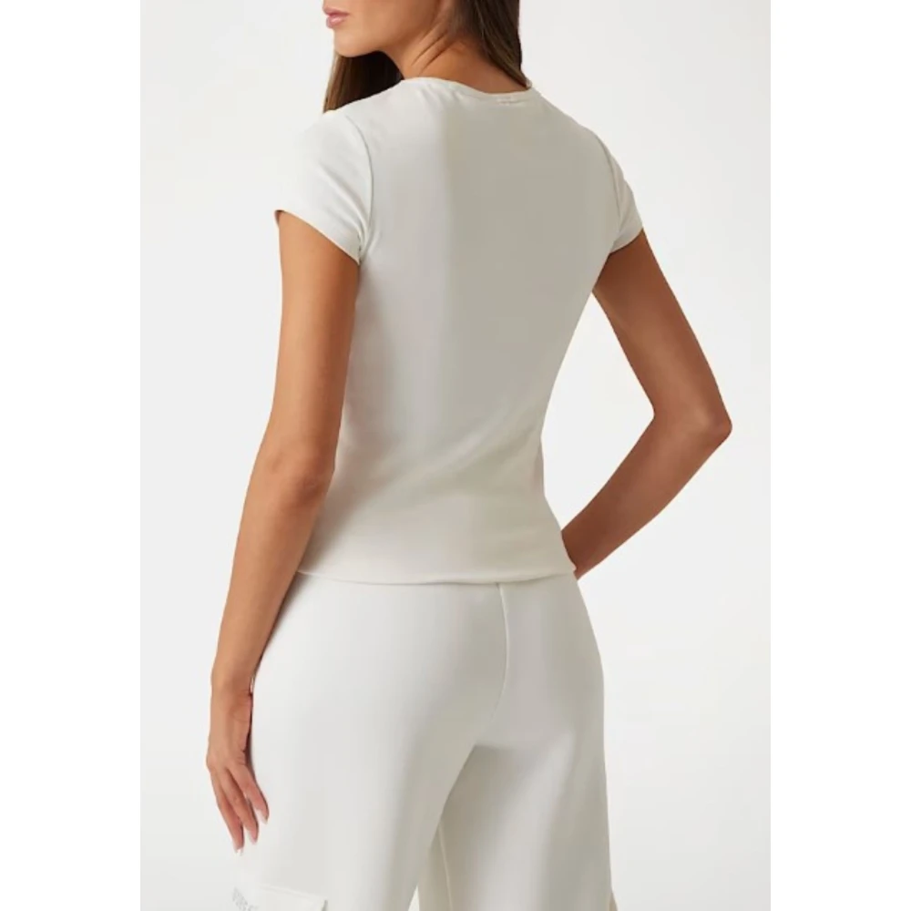 Guess Kiara Korte Mouw Katoenen T-shirt White Dames