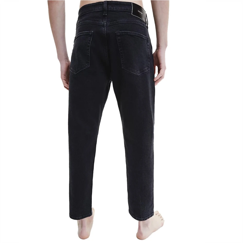 Calvin Klein Cropped Straight Jeans Black Heren