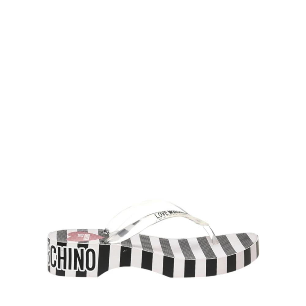 Love Moschino Randiga sandaler med låg klack och plattform Black, Dam