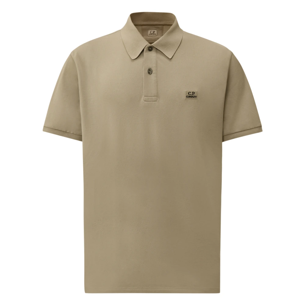 C.p. Company Men's Gray Polo Shirts, Xl, Stretch Piquet Short Sleeve Polo