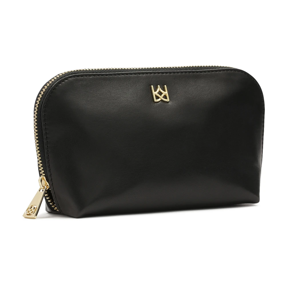 Kazar monogramleren cosmetische ritstas Black Dames