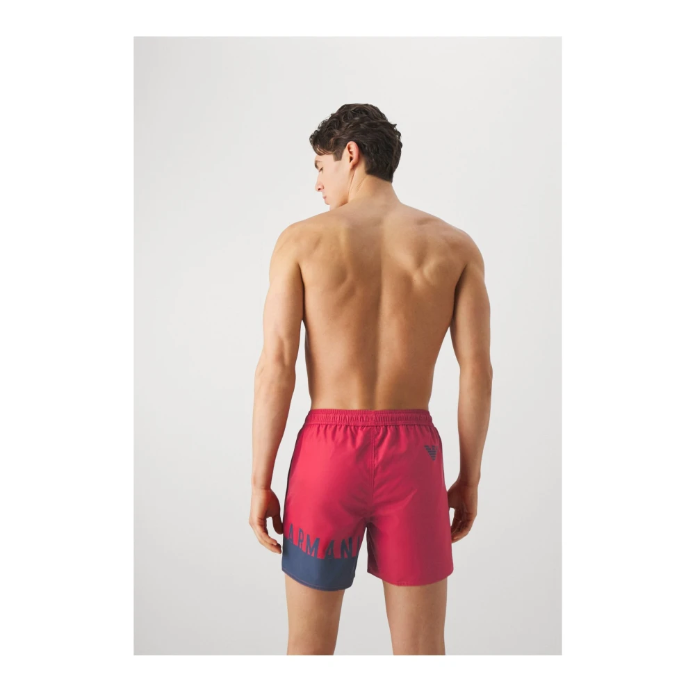 Emporio Armani Rode Logo Zwemshorts Red Heren