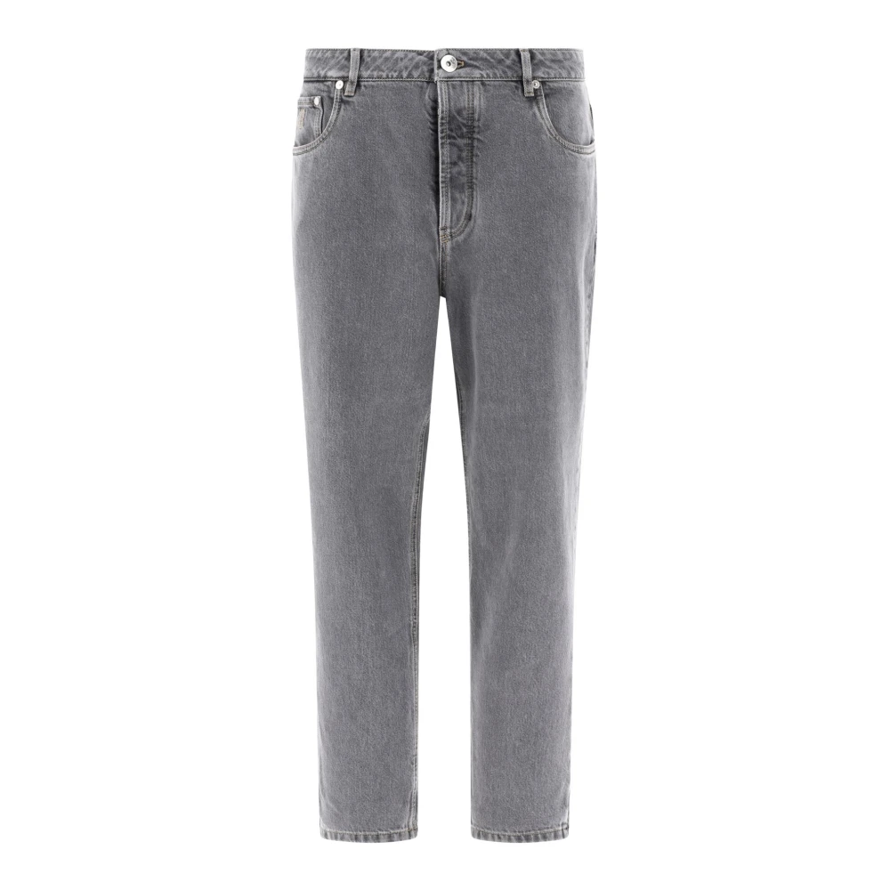 BRUNELLO CUCINELLI Grayscale Straight Denim Jeans Gray Heren