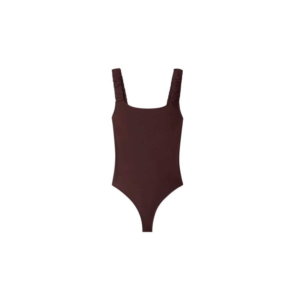 Sunnei Ruched Swimsuit Brown Dames