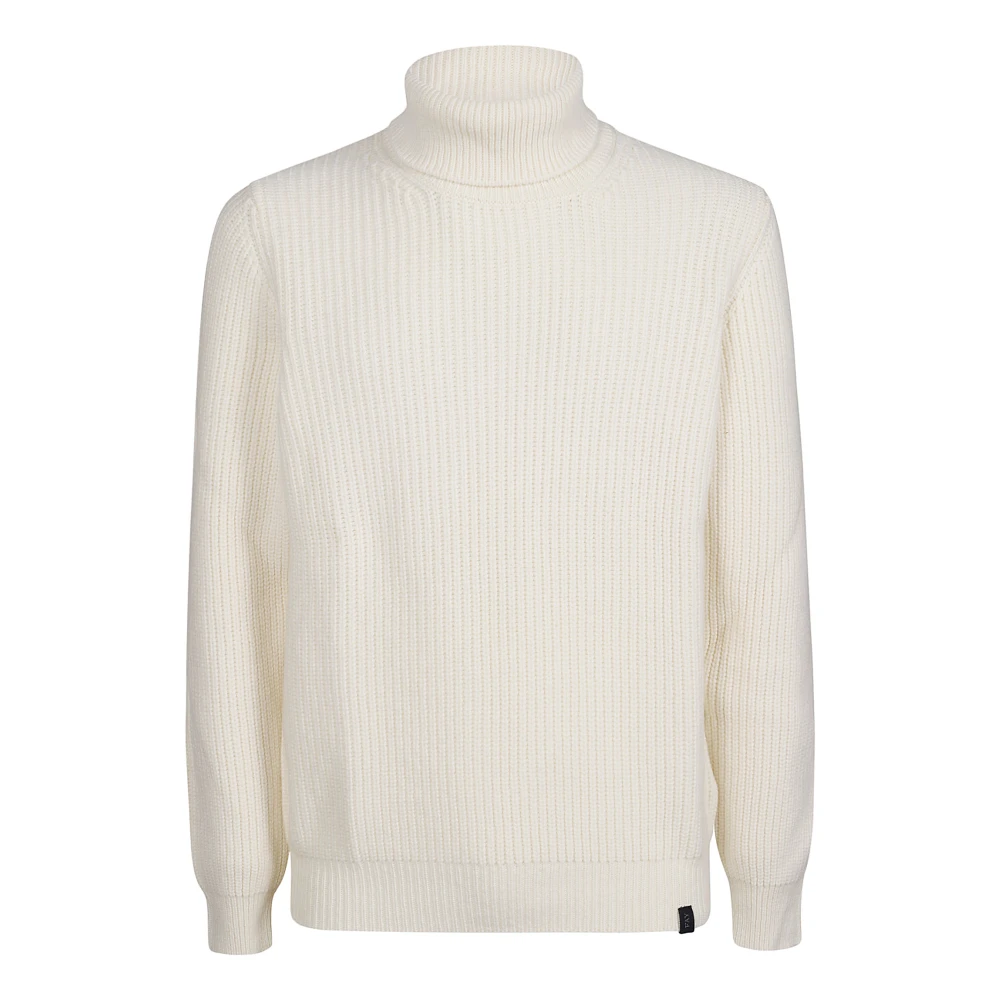 Fay Gezellig Gebreide Turtle Neck Sweater White Heren