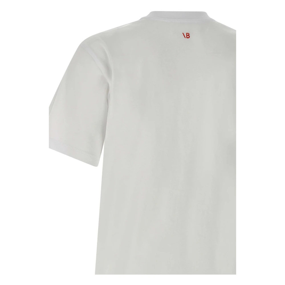 Victoria Beckham Wit Katoenen T-shirt met Logo White Dames