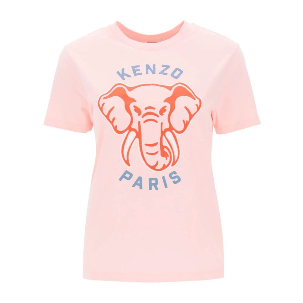 Kenzo T-shirt met 'olifant' print Pink Dames