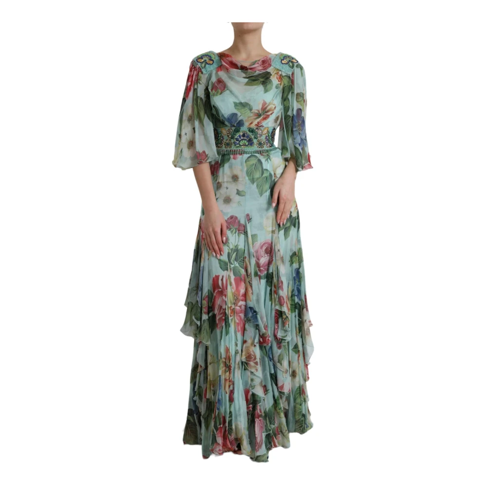 Dolce & Gabbana Women's Tiered Floral Maxi Dress