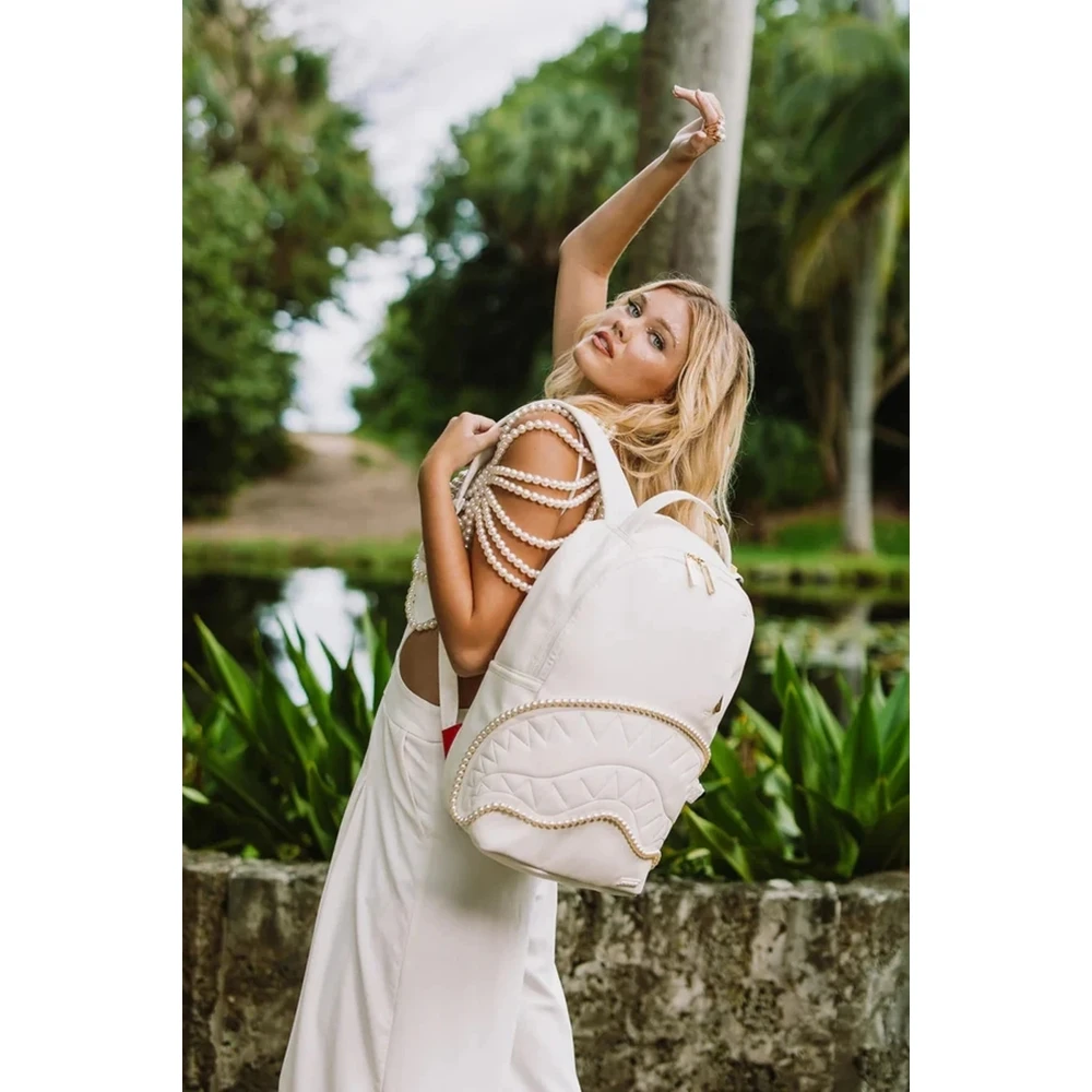 Sprayground Witte Parel Sharkmouth Rugzak White Heren