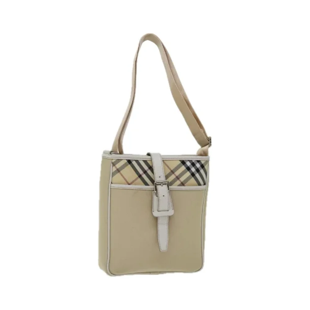 Burberry Vintage Pre-owned Cotton shoulder-bags Beige Dames
