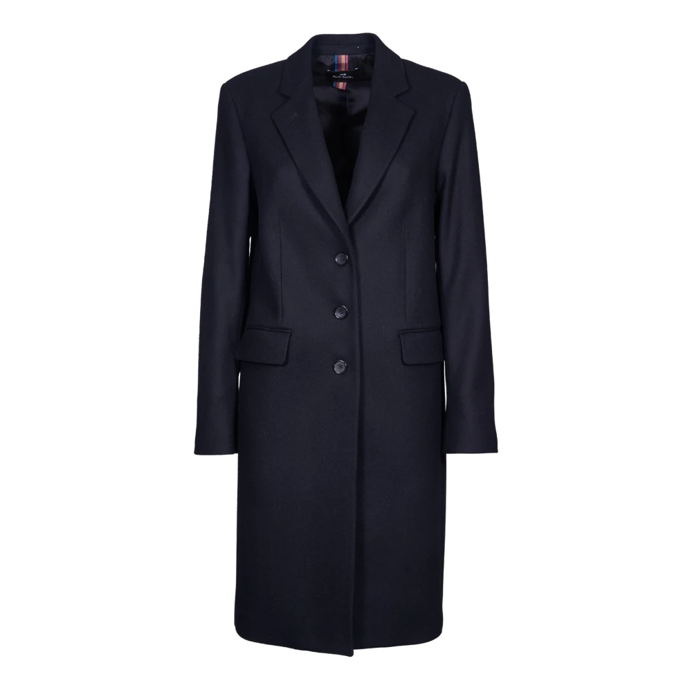 PS By Paul Smith Zwarte Wol Kasjmier Jas Aw24 Black Dames