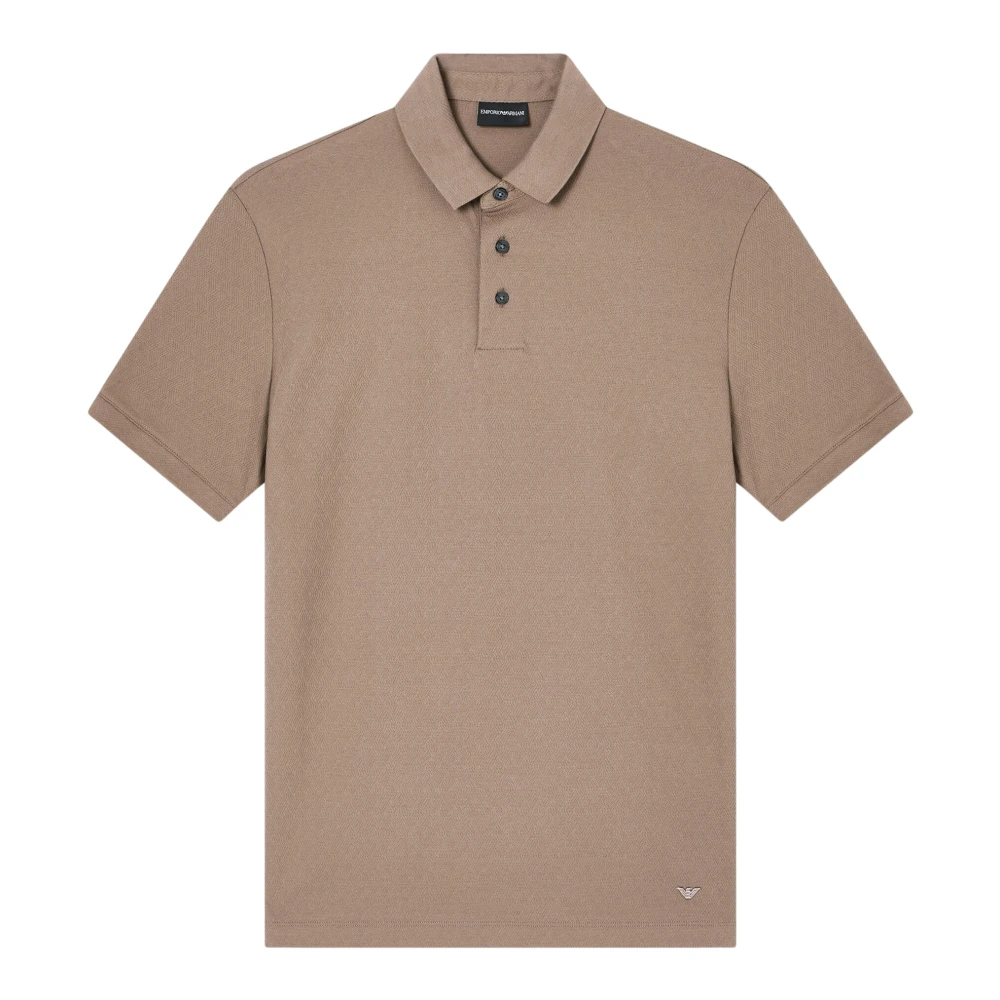 Emporio Armani Mannelijk Beige Jacquard Polo Shirt