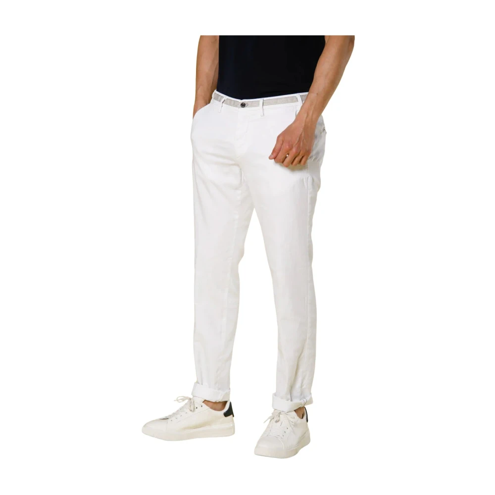 Mason's Slim Fit Golf Chino Broek White Heren