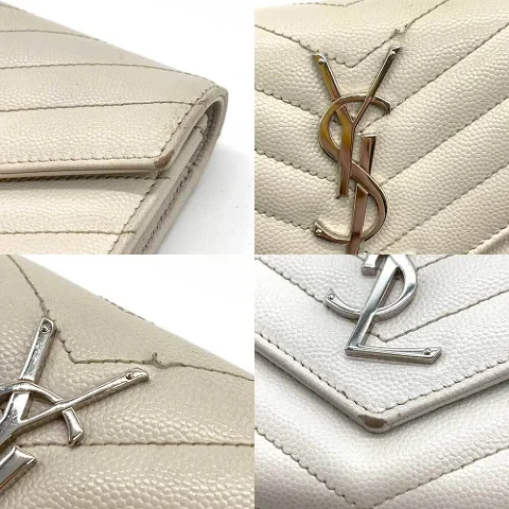 Yves Saint Laurent Vintage Pre-owned Leather wallets White Dames
