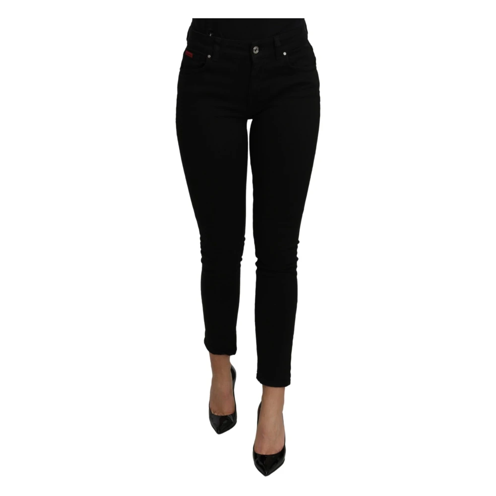 Dolce & Gabbana Women's Black Skinny Jeans,, Mid Waist Slim Denim Stretch Jeans 2XS