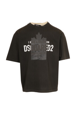 t-shirt-noir-logo-patch-peinture