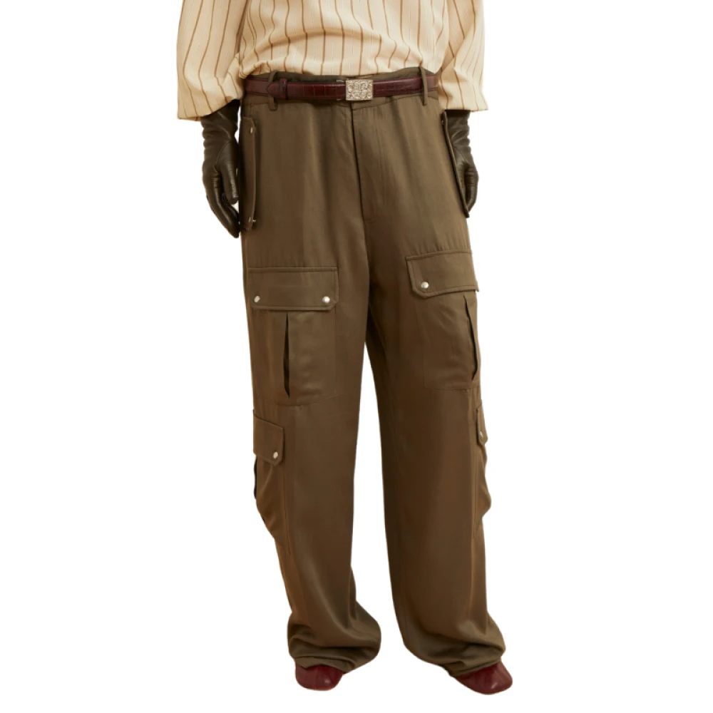 Laurence Bras Cargo Broek Olijfgroen Multipocket Brown Dames