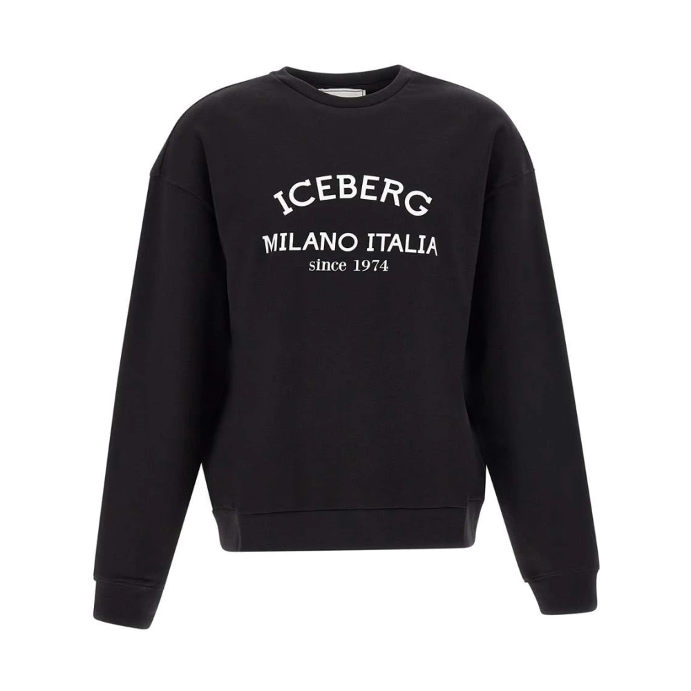 Iceberg Zwarte Katoenen Sweatshirt voor Heren Black Heren